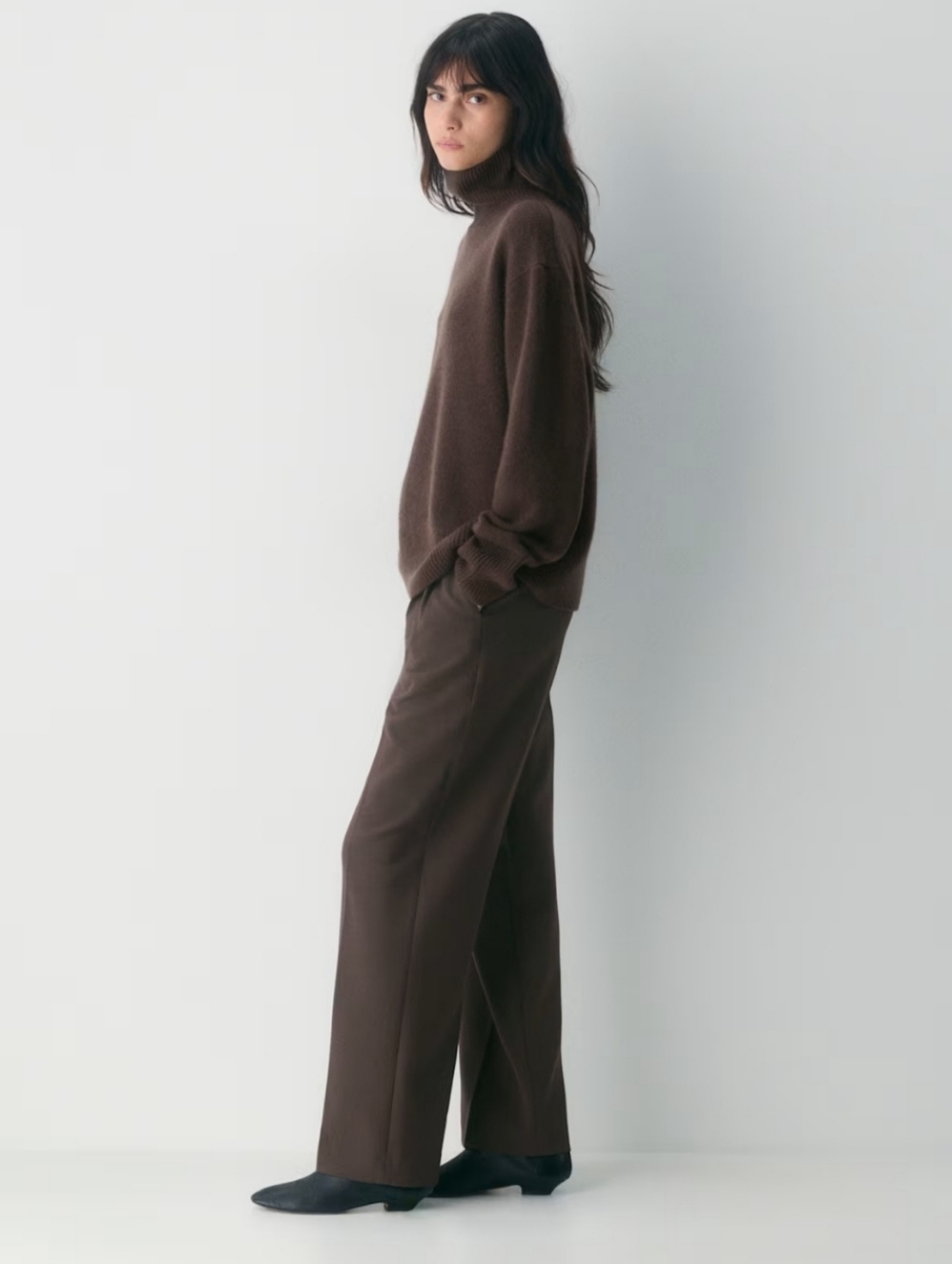 NWT Aritzia Wilfred  The Effortless Pant™ size 12 Heather Rich Cocoa